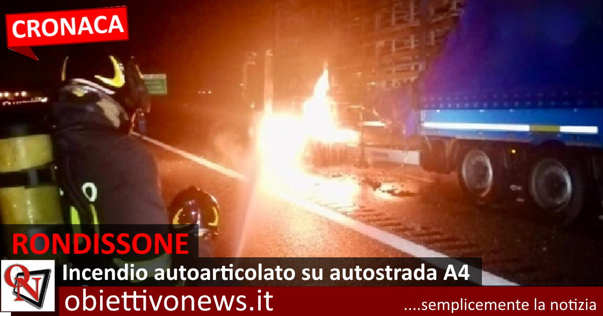 Rondissone Incendio Autoarticolato Sull Autostrada A