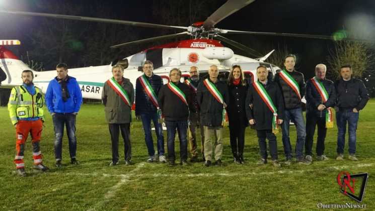 FAVRIA – Inaugurata la pista di l'atterraggio per l'elisoccorso in notturna (FOTO E VIDEO)