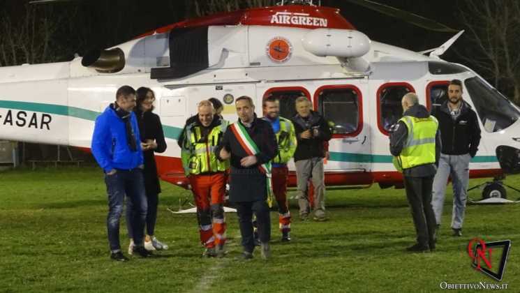 FAVRIA – Inaugurata la pista di l'atterraggio per l'elisoccorso in notturna (FOTO E VIDEO)