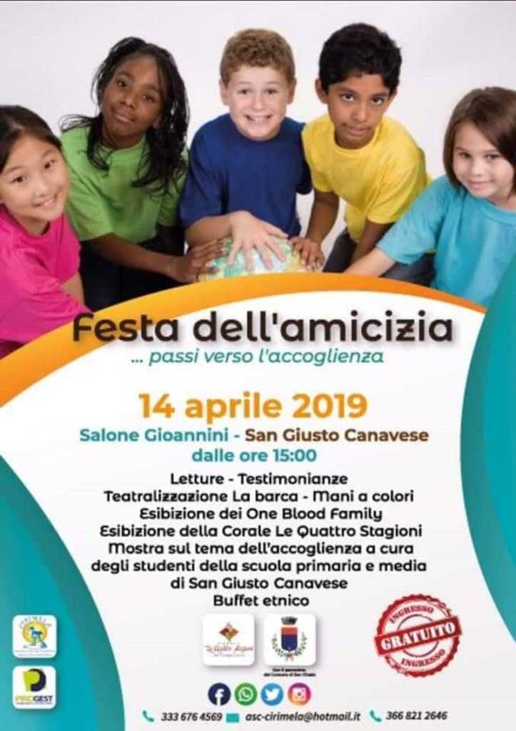 SAN GIUSTO CANAVESE – Il 14 aprile, Festa dell'Amicizia