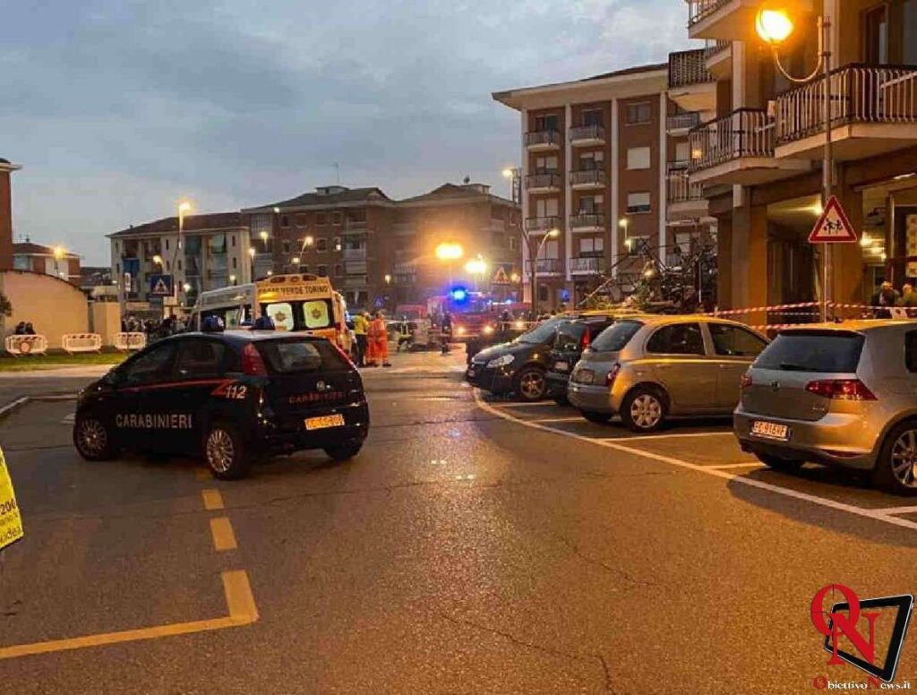 BORGARO TORINESE – Crolla un ponteggio in via Inghilterra; nessun ferito (FOTO)