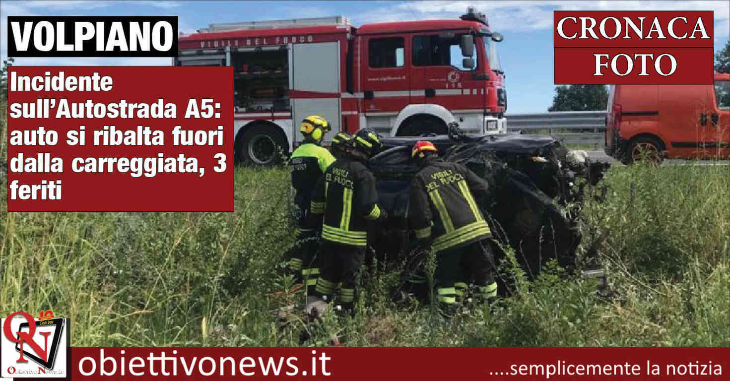 VOLPIANO – Incidente Sull'Autostrada A5: Auto Si Ribalta Fuori Dalla ...